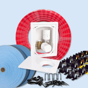 Water Underfloor Radiator Extension Kit 15m2 - Screed Clip Rail Track System P1075R-RAD