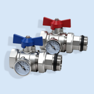 1” Isolation Ball Valves M x F with Temp. Gauge x 1 PAIR MBVTGMF