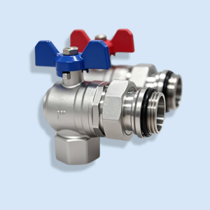 1" Manifold Angled Isolation Ball Valves x 1 PAIR - MBVA-BR1